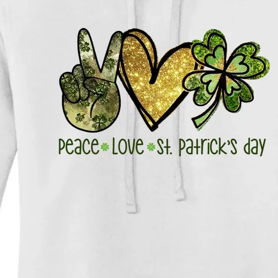 Peace Love St Patrick's Day Festive Women's Pullover Hoodie