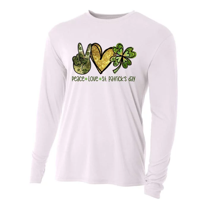 Peace Love St Patrick's Day Festive Cooling Performance Long Sleeve Crew