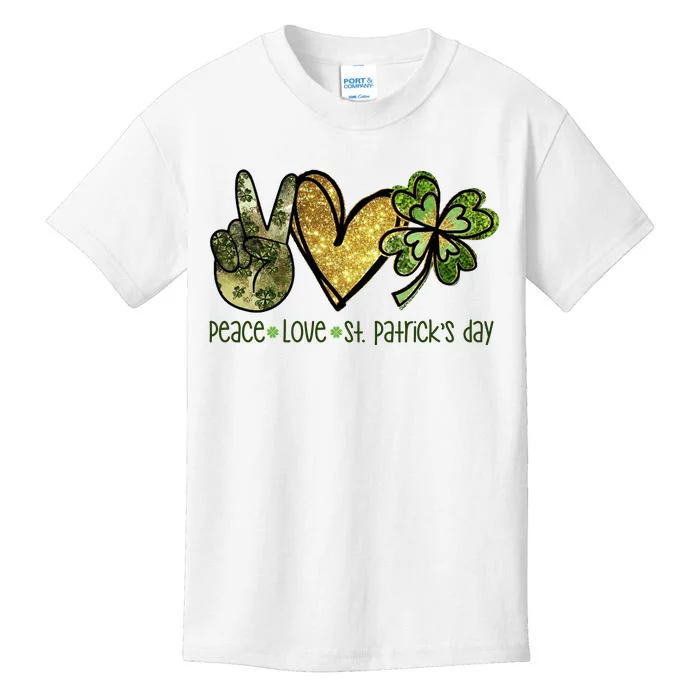 Peace Love St Patrick's Day Festive Kids T-Shirt