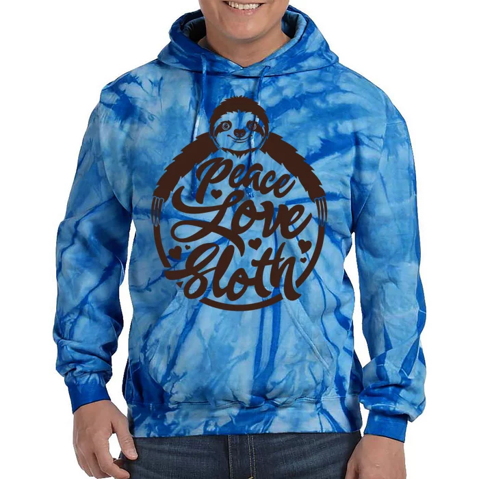 Peace Love Sloth Lover Funny Sloth Face Funny Gift Tie Dye Hoodie