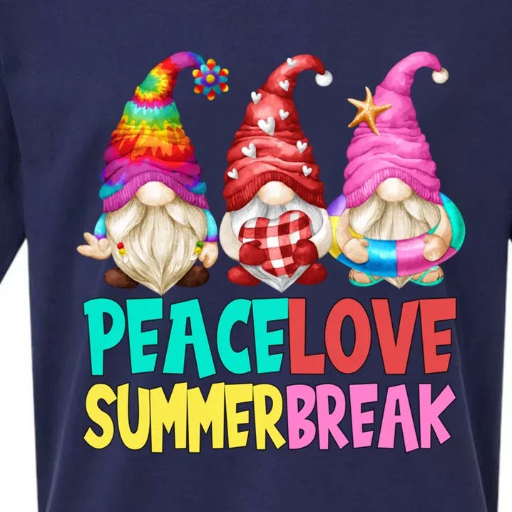 Peace Love Summer Break Chillin With My Gnomies Gift Sueded Cloud Jersey T-Shirt