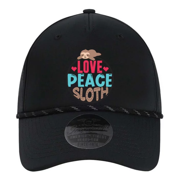 Peace Love Sloth Lover Funny Sloth Face Meaningful Gift Performance The Dyno Cap