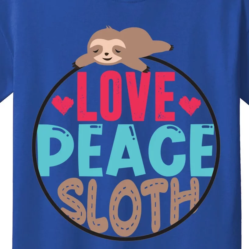 Peace Love Sloth Lover Funny Sloth Face Meaningful Gift Kids T-Shirt