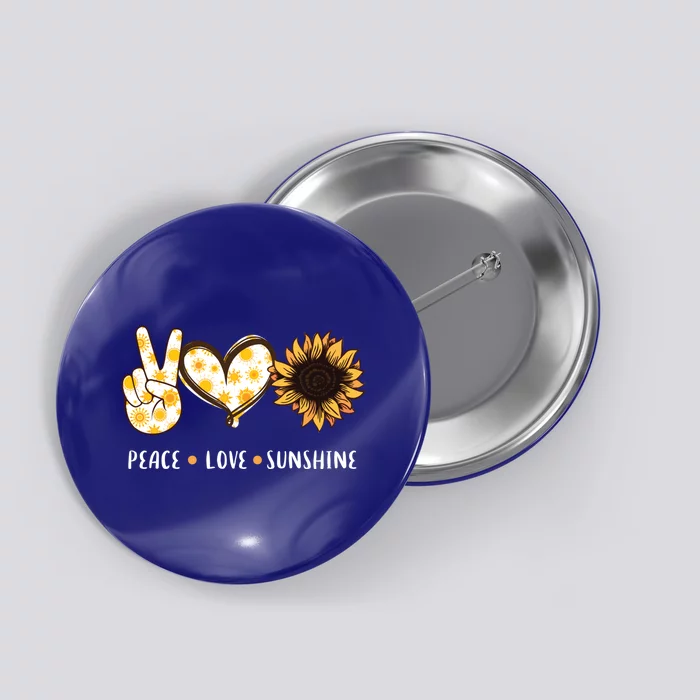 Peace Love Sunshine Sunflower Hippie Gift Gift Button