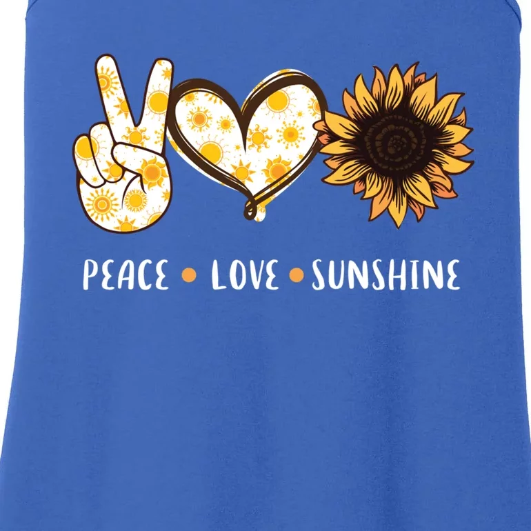 Peace Love Sunshine Sunflower Hippie Gift Gift Ladies Essential Tank