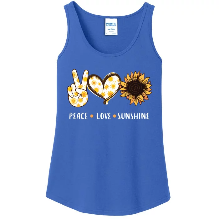 Peace Love Sunshine Sunflower Hippie Gift Gift Ladies Essential Tank