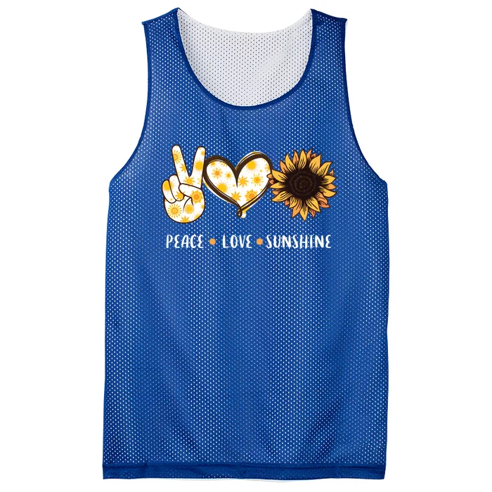 Peace Love Sunshine Sunflower Hippie Gift Gift Mesh Reversible Basketball Jersey Tank