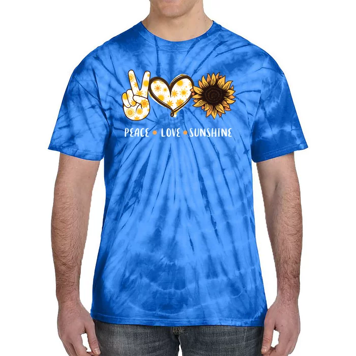 Peace Love Sunshine Sunflower Hippie Gift Gift Tie-Dye T-Shirt