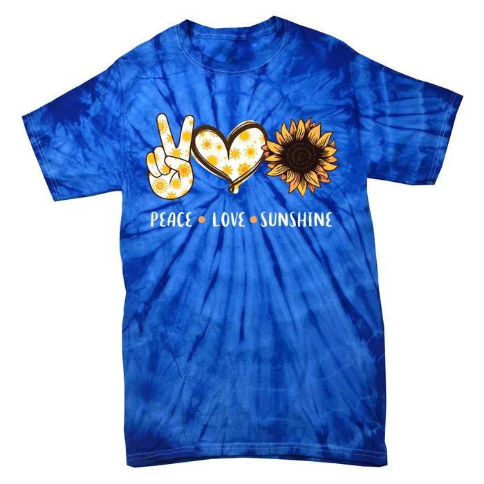 Peace Love Sunshine Sunflower Hippie Gift Gift Tie-Dye T-Shirt