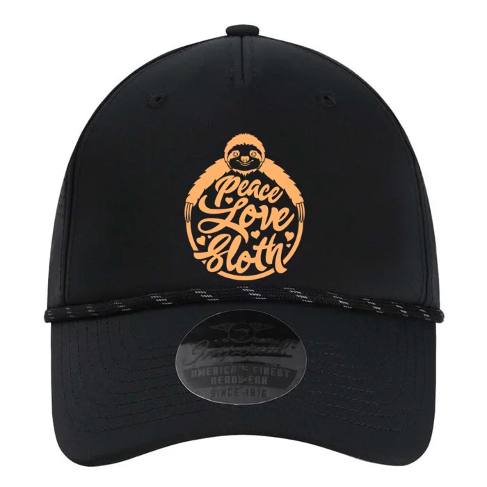 Peace Love Sloth Lover Funny Sloth Face Gift Performance The Dyno Cap