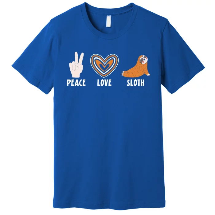 Peace Love Sloth Sloths Lover Gift Premium T-Shirt