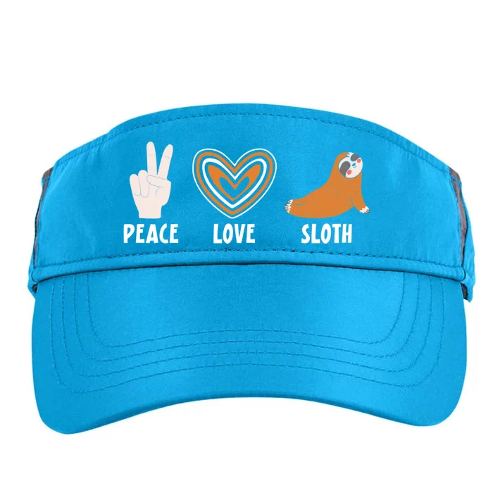 Peace Love Sloth Sloths Lover Gift Adult Drive Performance Visor