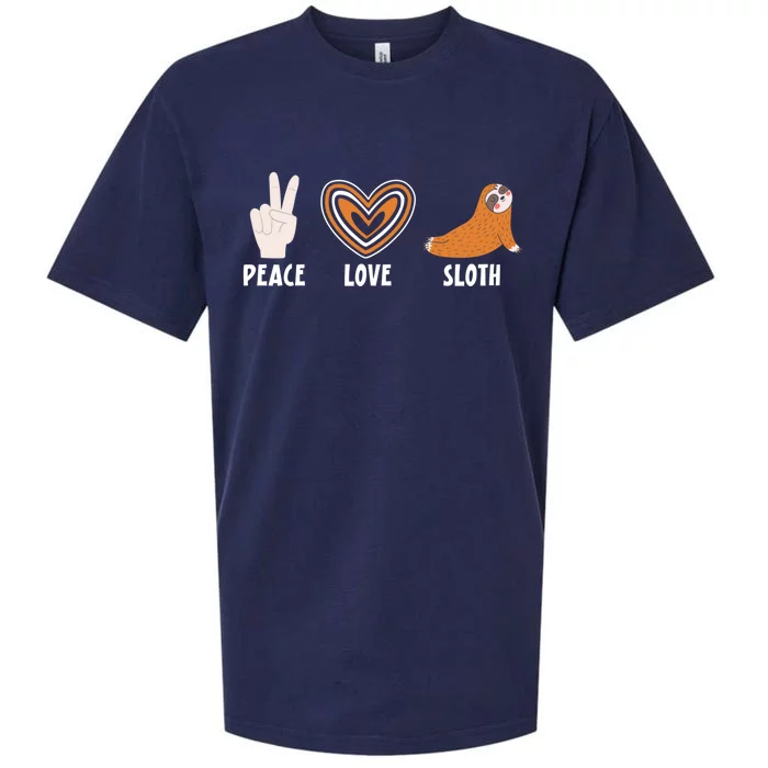 Peace Love Sloth Sloths Lover Gift Sueded Cloud Jersey T-Shirt