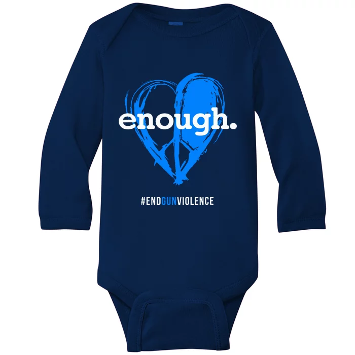 Peace & Love Symbol, Anti Gun Baby Long Sleeve Bodysuit