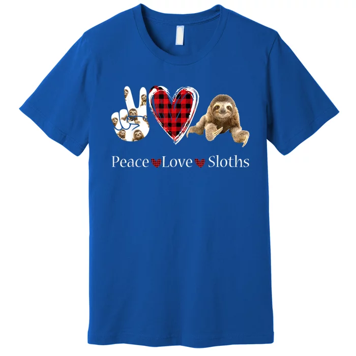 Peace Love Sloths Gift Sloths Lover Gift Cute Gift Premium T-Shirt