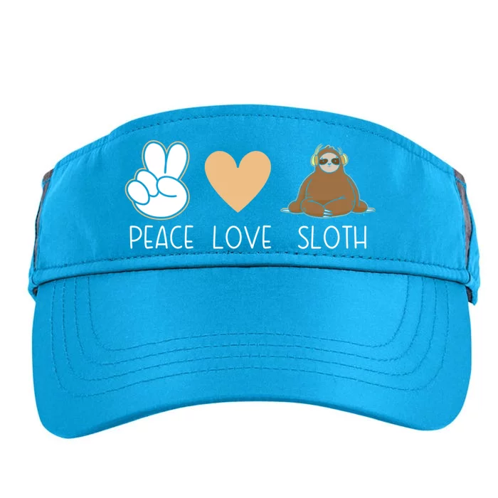 Peace Love Sloth Sloths Lover Cool Gift Adult Drive Performance Visor