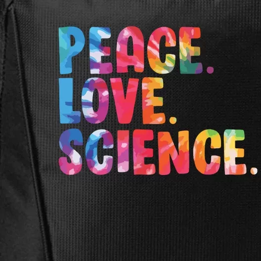 Peace Love Science Funny Awesome Tie Dye City Backpack