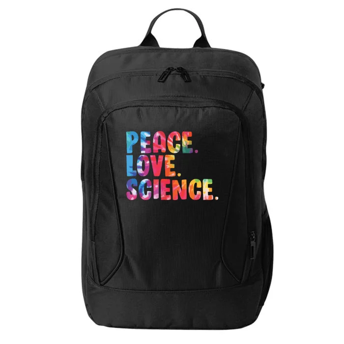 Peace Love Science Funny Awesome Tie Dye City Backpack