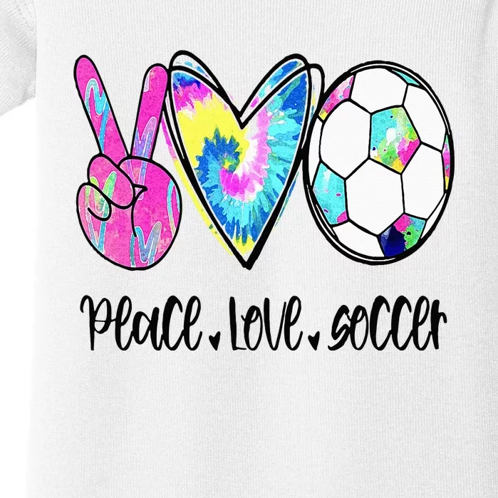 Peace Love Soccer Tie Dye Cute Soccer Lovers Baby Bodysuit