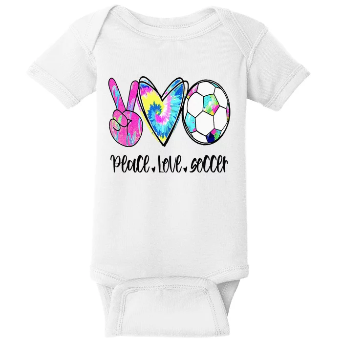 Peace Love Soccer Tie Dye Cute Soccer Lovers Baby Bodysuit