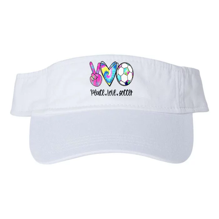 Peace Love Soccer Tie Dye Cute Soccer Lovers Valucap Bio-Washed Visor