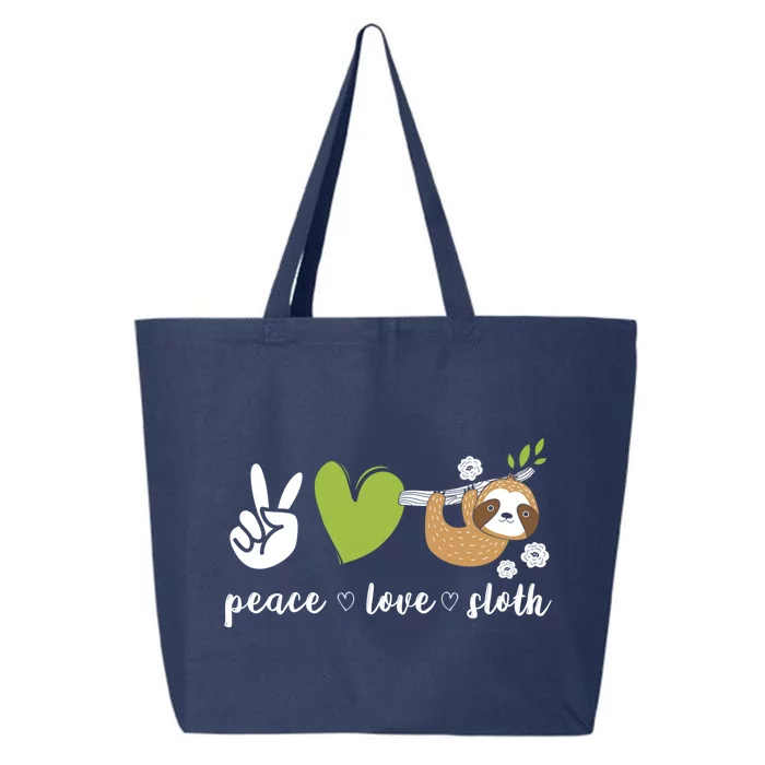 Peace Love Sloth Cool Gift 25L Jumbo Tote