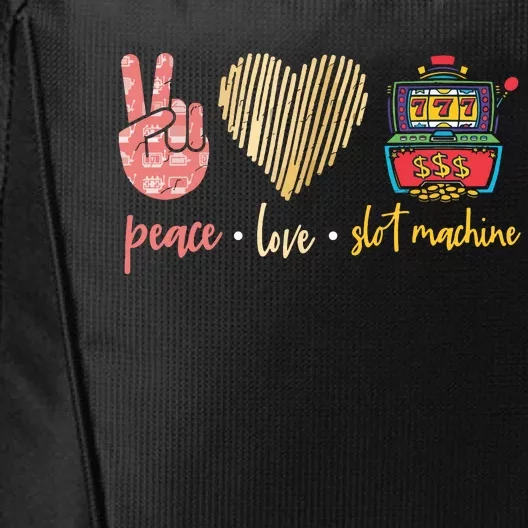 Peace Love Slot Machine Lucky Las Vegas Casino Game City Backpack