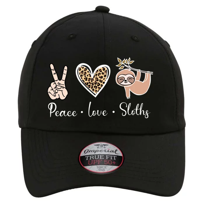 Peace Love Sloths Animal Sloth Inspirational Leopard Lovers Gift The Original Performance Cap