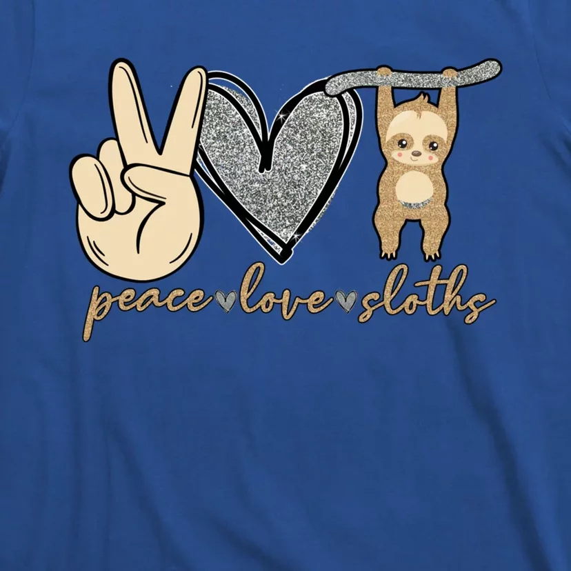 Peace Love Sloths Cute And Funny Graphic Design Gift T-Shirt