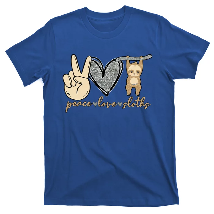 Peace Love Sloths Cute And Funny Graphic Design Gift T-Shirt