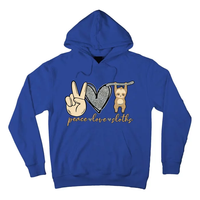 Peace Love Sloths Cute And Funny Graphic Design Gift Tall Hoodie