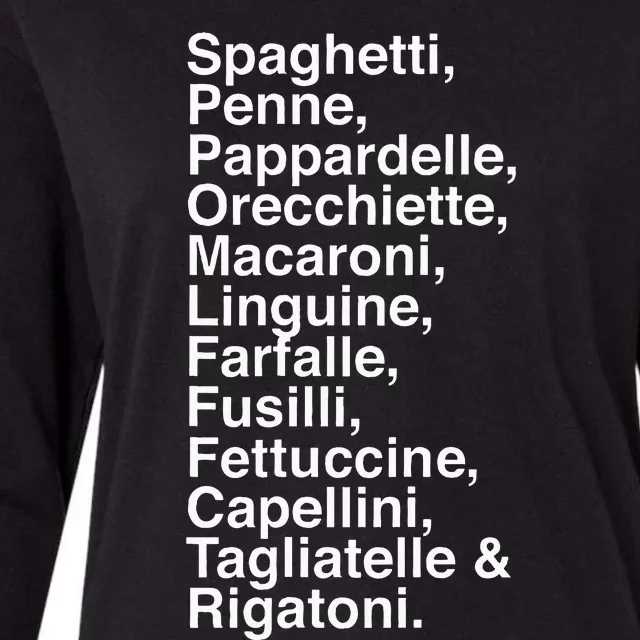 Pasta LoverS Spaghetti Penne Macaronifun Foodie Womens Cotton Relaxed Long Sleeve T-Shirt