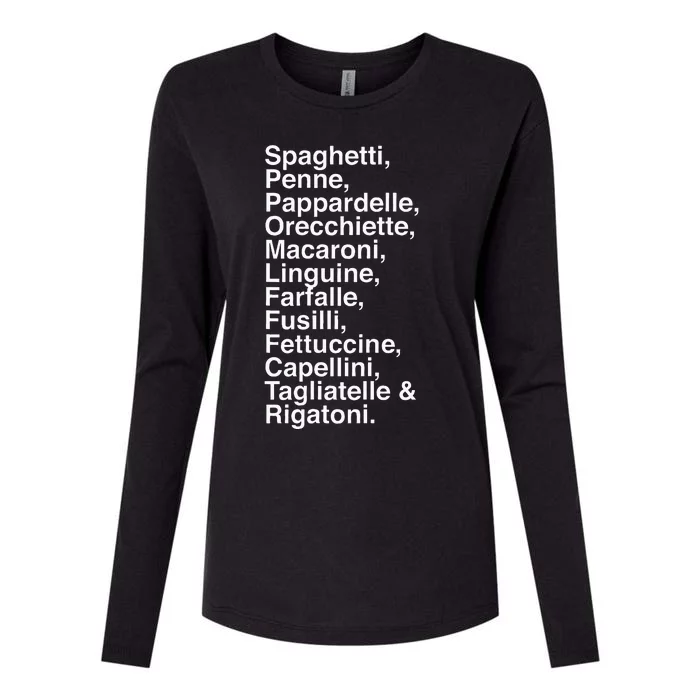 Pasta LoverS Spaghetti Penne Macaronifun Foodie Womens Cotton Relaxed Long Sleeve T-Shirt