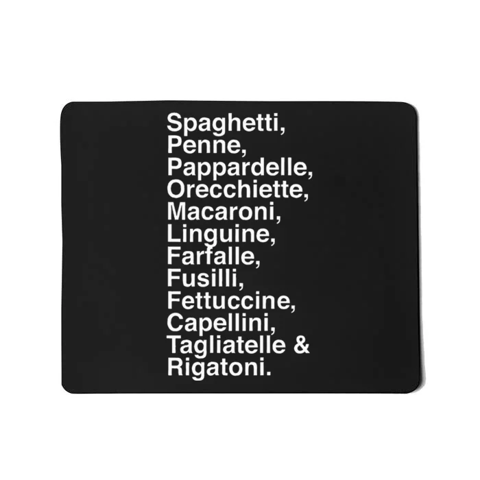 Pasta LoverS Spaghetti Penne Macaronifun Foodie Mousepad