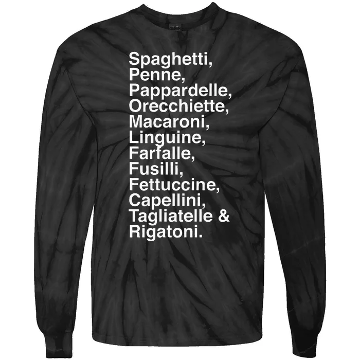 Pasta LoverS Spaghetti Penne Macaronifun Foodie Tie-Dye Long Sleeve Shirt