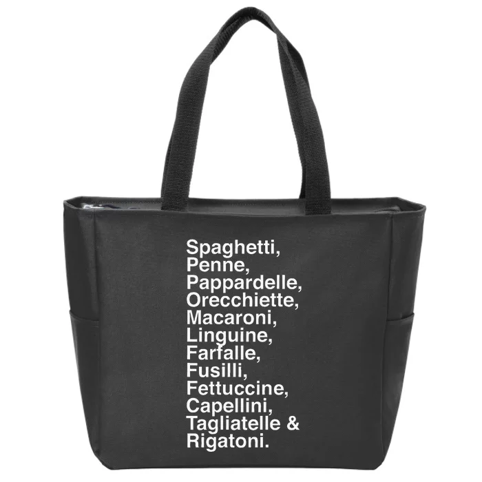 Pasta LoverS Spaghetti Penne Macaronifun Foodie Zip Tote Bag