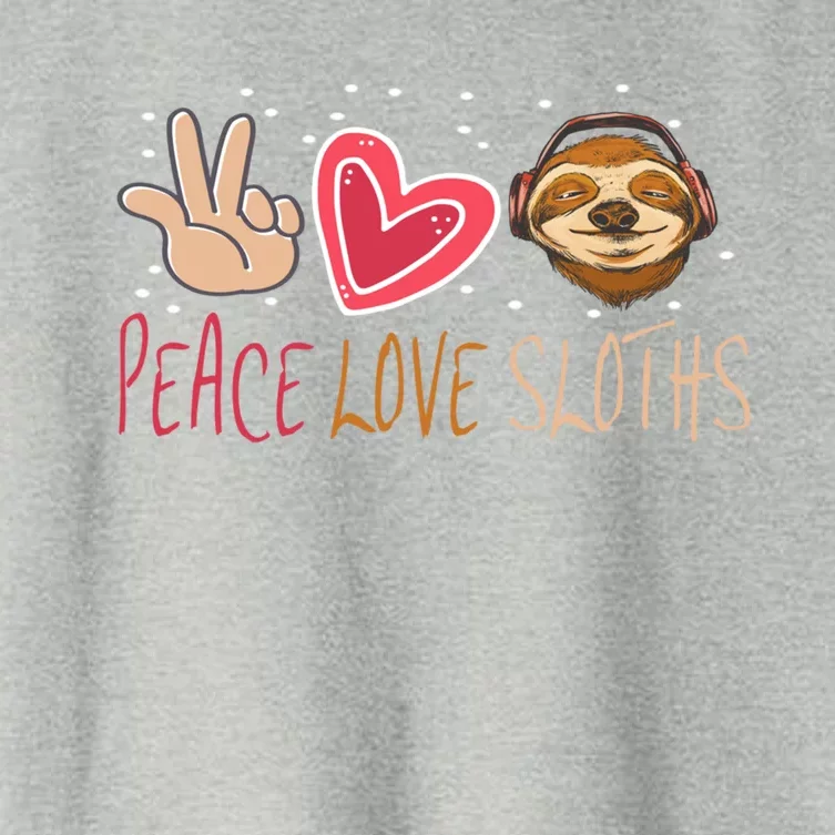 Peace Love Sloths Funny Sloth For Cute Sloths Gift Women's Crop Top Tee