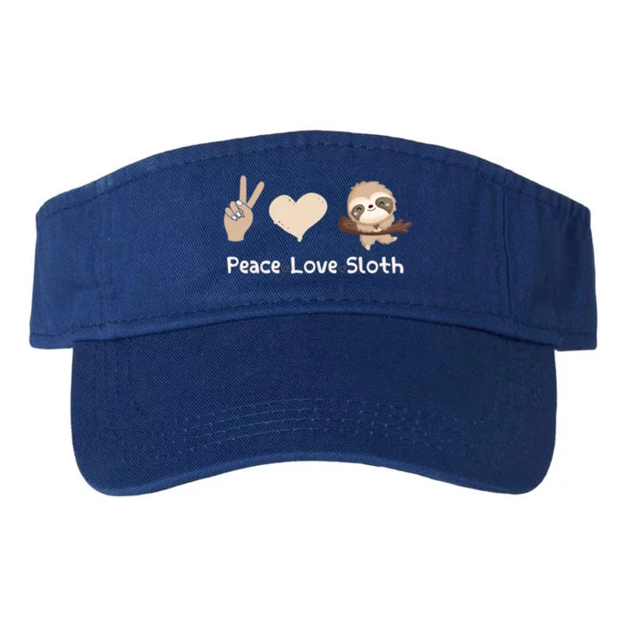 Peace Love Sloths Funny Sloth Great Gift Valucap Bio-Washed Visor