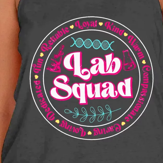 Pink Lab Squad Lab Scientist Microbiologist Women's Knotted Racerback Tank