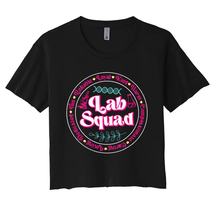 Pink Lab Squad Lab Scientist Microbiologist Women's Crop Top Tee