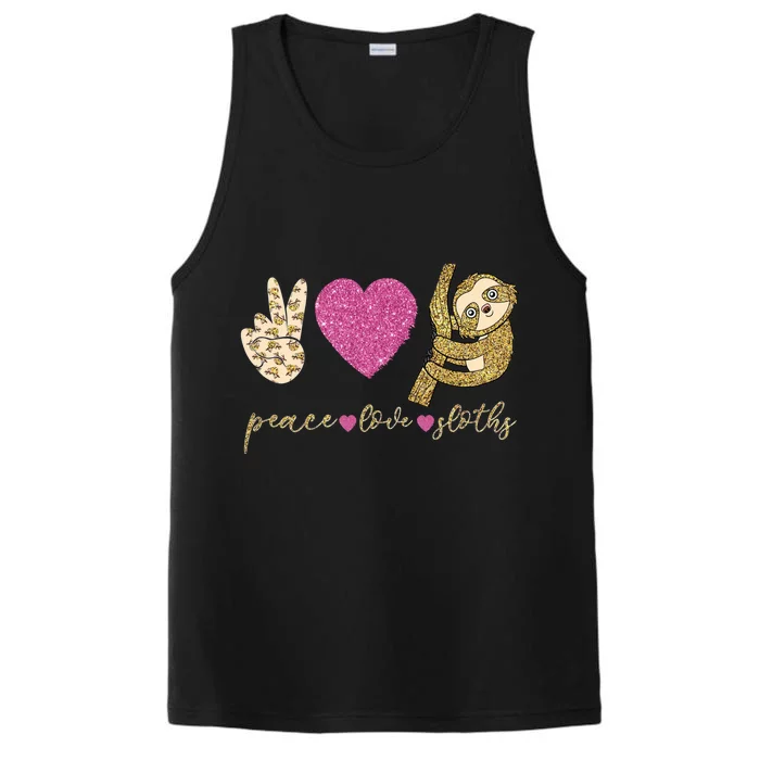 Peace Love Sloths Funny Sloths Lovely Gift Performance Tank