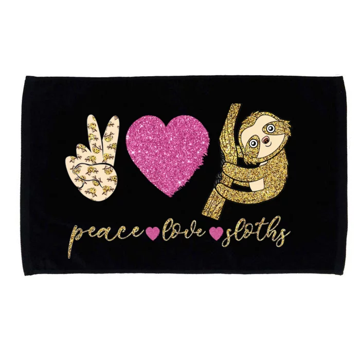 Peace Love Sloths Funny Sloths Lovely Gift Microfiber Hand Towel