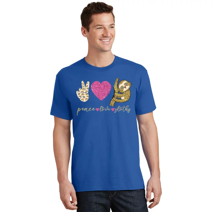 Peace Love Sloths Funny Sloths Lovely Gift T-Shirt