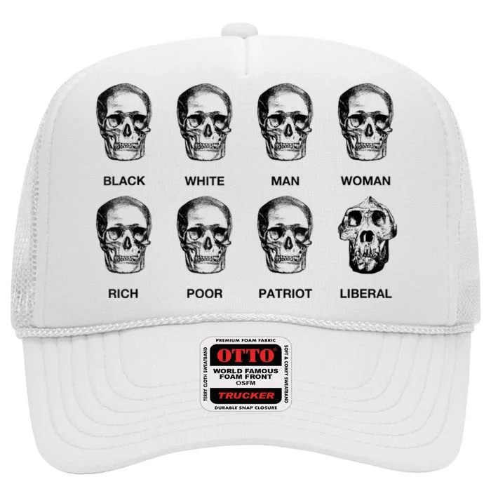 Patriot Liberal Skulls Freethinker Election Vote President High Crown Mesh Trucker Hat