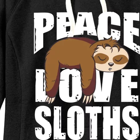 Peace Love Sloths Gift Sloth Gift Women's Fleece Hoodie