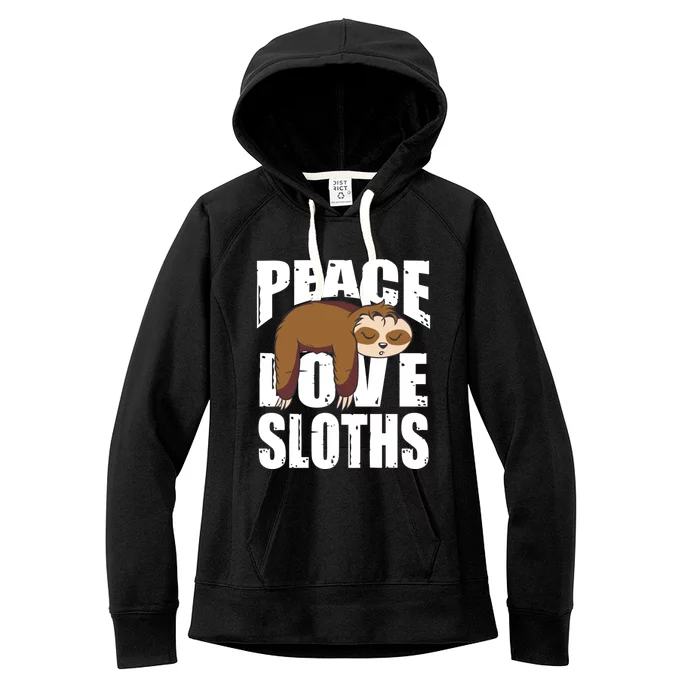 Peace Love Sloths Gift Sloth Gift Women's Fleece Hoodie