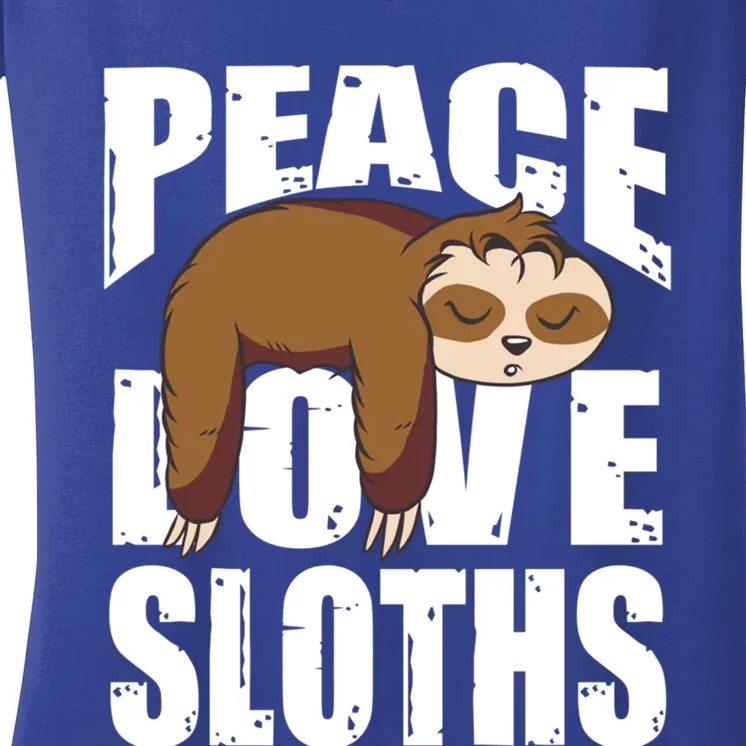 Peace Love Sloths Gift Sloth Gift Women's V-Neck T-Shirt