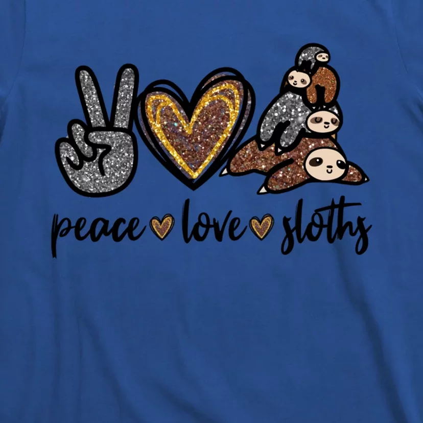 Peace Love Sloths Graphic And Girls Cute Sloth Mom Cool Gift T-Shirt