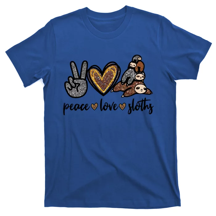 Peace Love Sloths Graphic And Girls Cute Sloth Mom Cool Gift T-Shirt