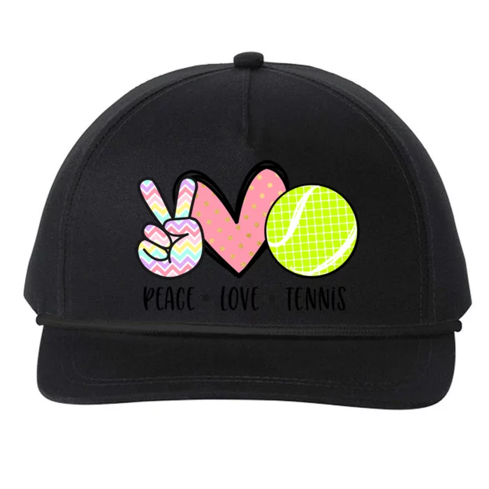 Peace Love Tennis Cute Design Teen Little Girl Meaningful Gift Snapback Five-Panel Rope Hat